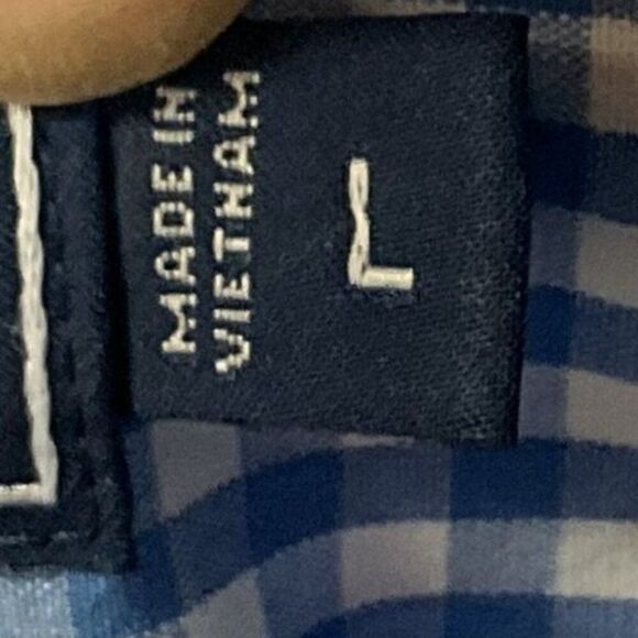 Vineyard Vines Classic Fit Tucker Shirt Long Sleeve Blue Gingham Cotton/Spandex - Picture 8 of 11